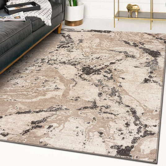 Modern Abstract 4247 Marble Swirl Area Rug