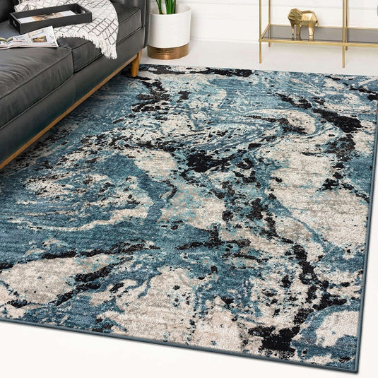 Modern Abstract 4247 Marble Swirl Area Rug
