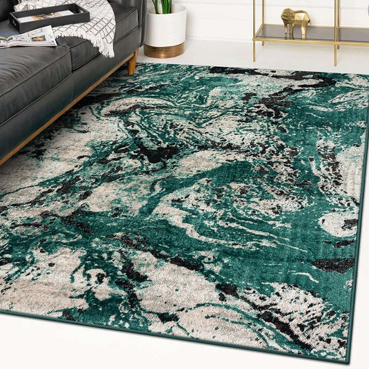 Modern Abstract 4247 Marble Swirl Area Rug