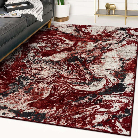 Modern Abstract 4247 Marble Swirl Area Rug