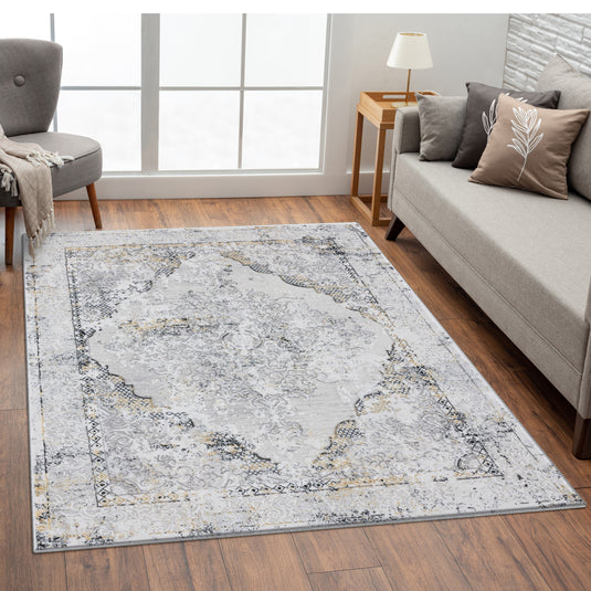 Oriental Medallion Floral Vintage 5649 Area Rug