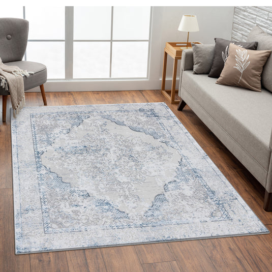 Oriental Medallion Floral Vintage 5649 Area Rug
