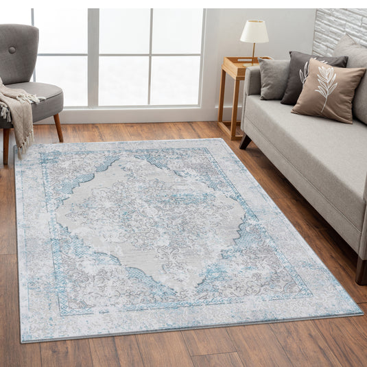 Oriental Medallion Floral Vintage 5649 Area Rug