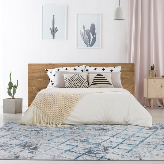 Turquoise-and-Gray-Bedroom-Rug
