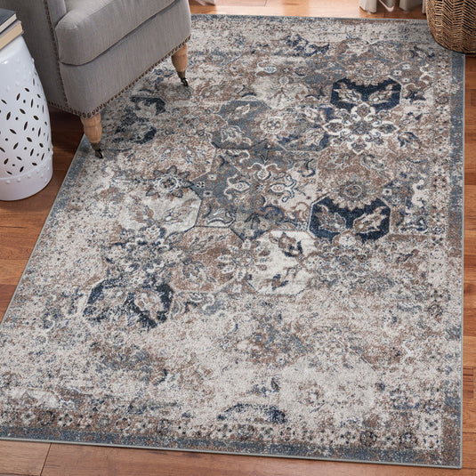Floral Trellis 7085 Distressed Area Rug