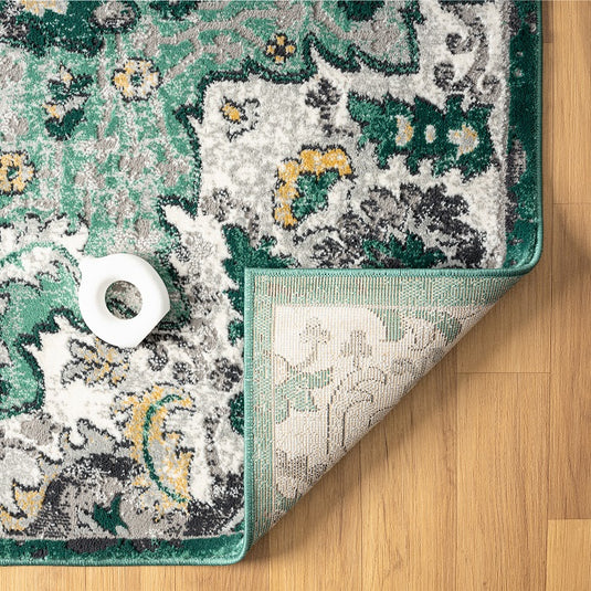 Moroccan-medallion-green-area-rug