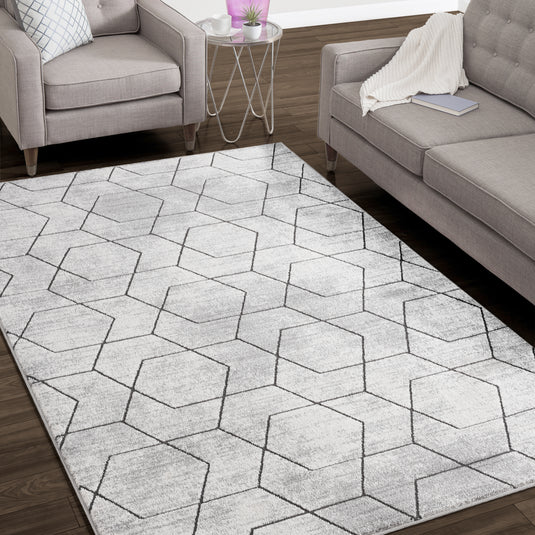 Gray-geometric-area-rug