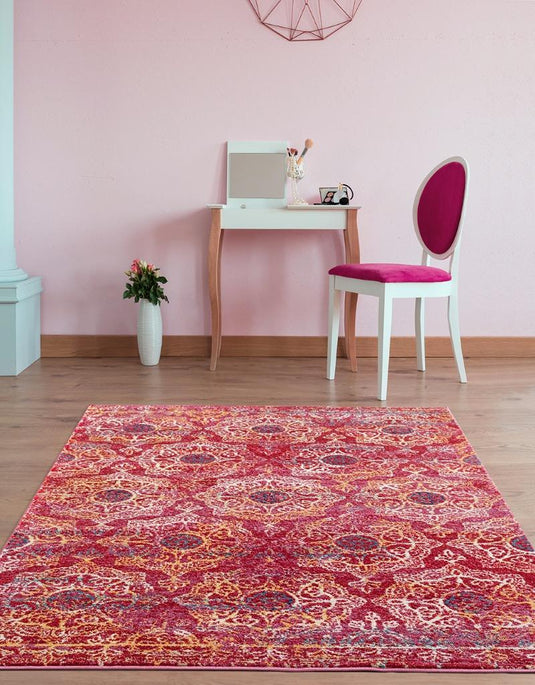 Pink-bohemian-rug