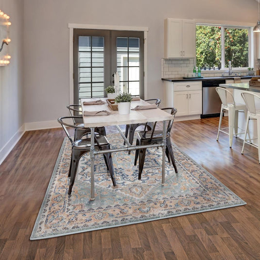 Floral-area-rug-green