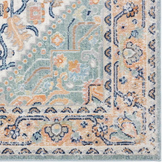 Floral-area-rug-green