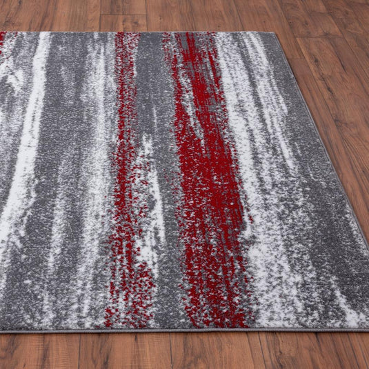Modern-abstract-area-rug-red