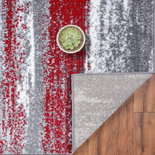 Modern-abstract-area-rug-red