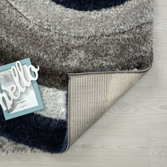Navy-geometric-shag-rug
