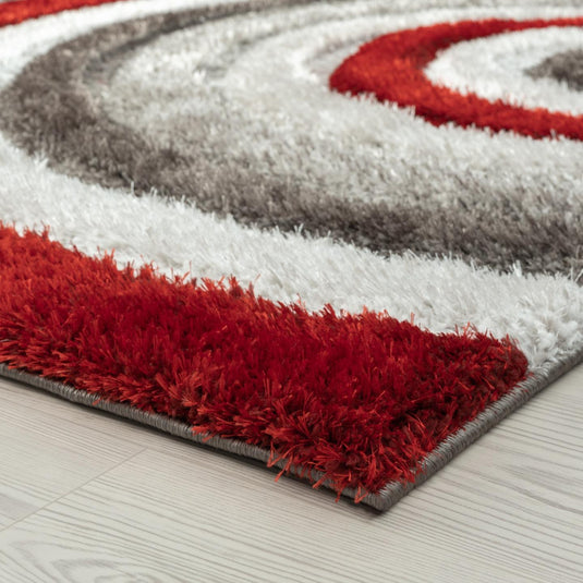Red-geometric-shag-rug