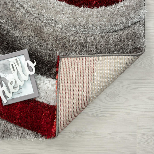 Red-geometric-shag-rug