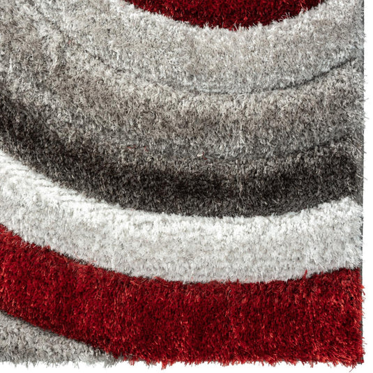 Red-geometric-shag-rug
