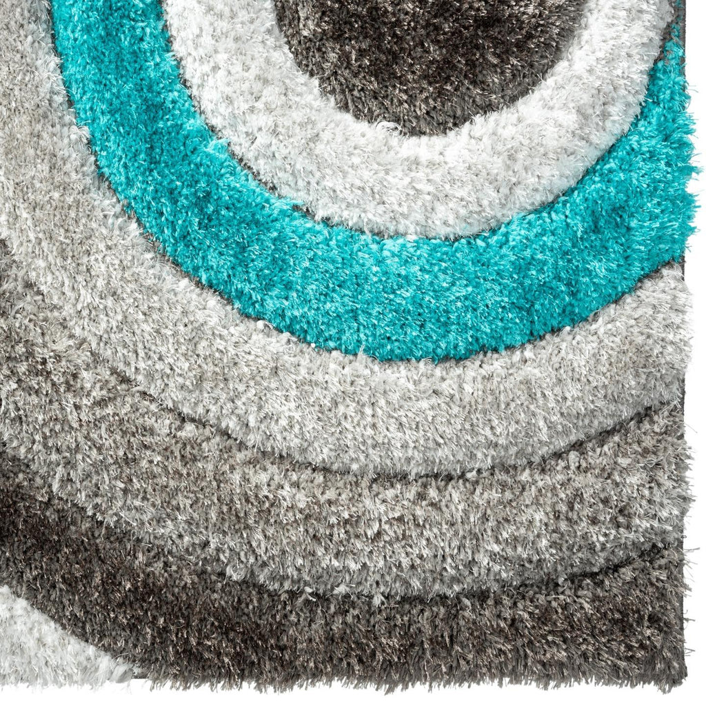 Turquoise-geometric-shag-rug