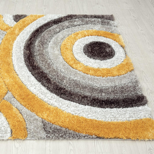 Yellow-geometric-shag-rug