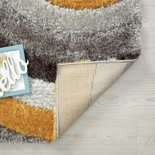 Yellow-geometric-shag-rug