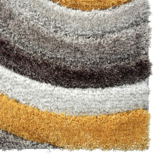 Yellow-geometric-shag-rug
