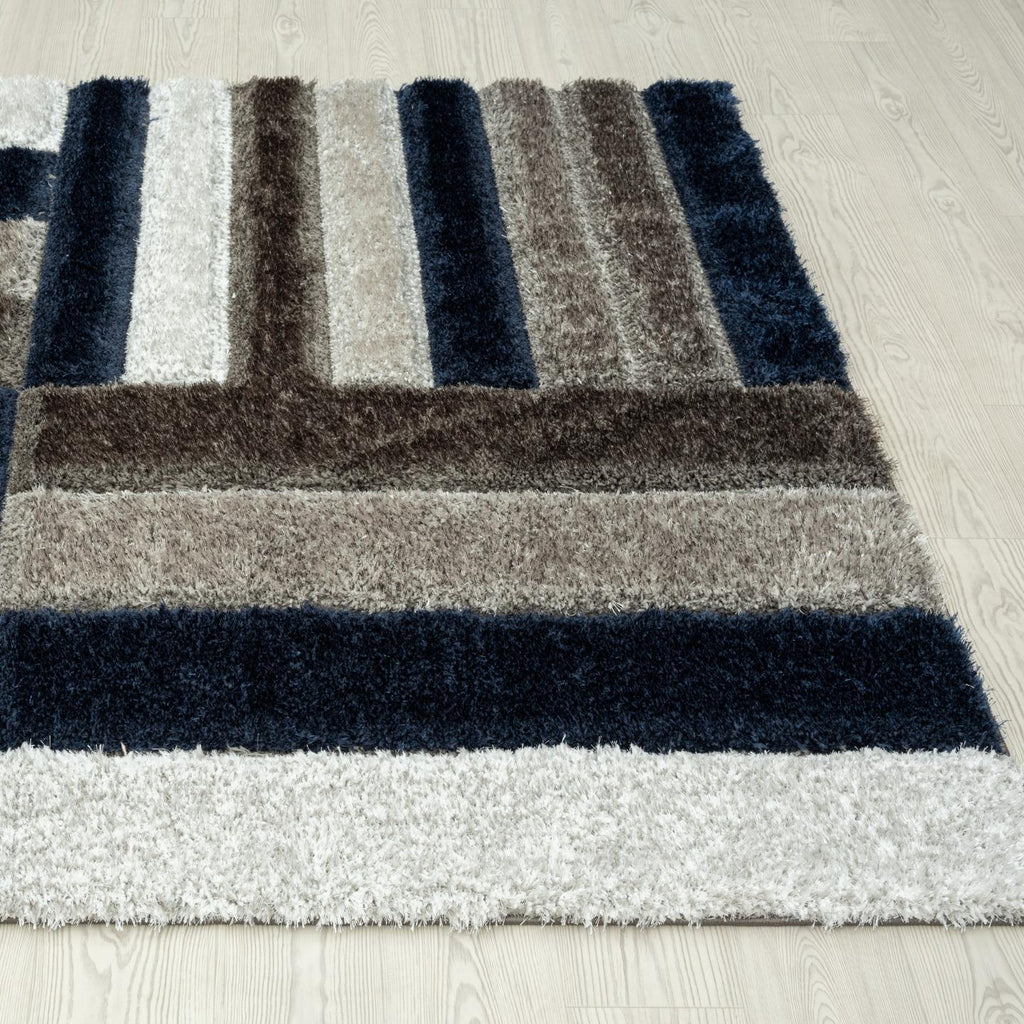 Navy-geometric-shag-rug