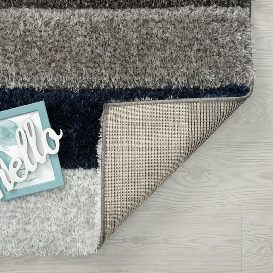 Navy-geometric-shag-rug