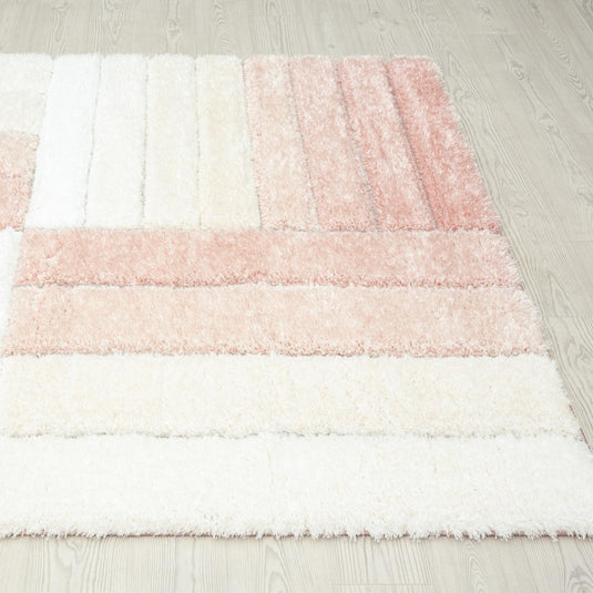 pink-geometric-shag-rug