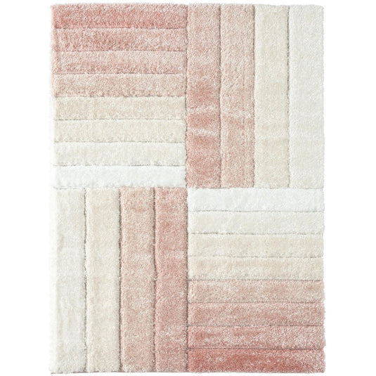 pink-geometric-shag-rug
