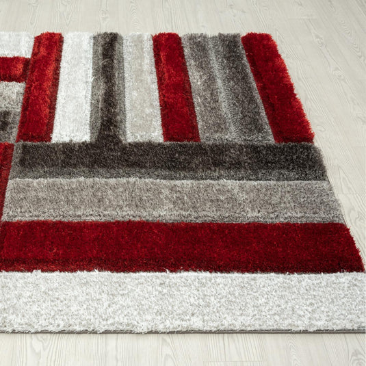 red-geometric-shag-rug