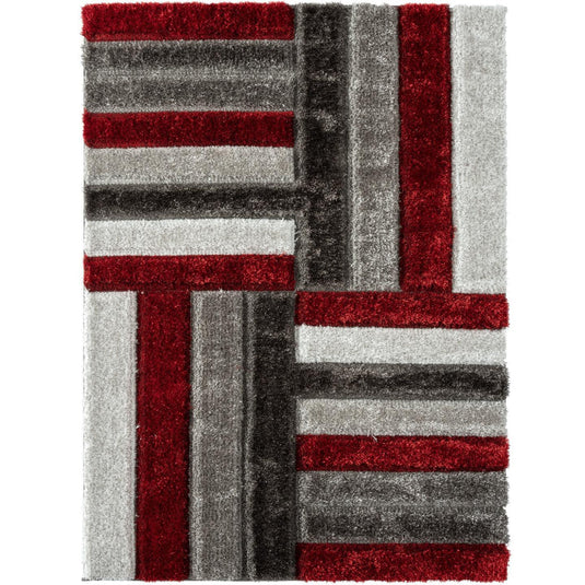 red-geometric-shag-rug