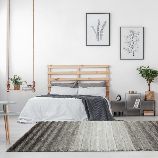 Gray-geometric-shag-rug