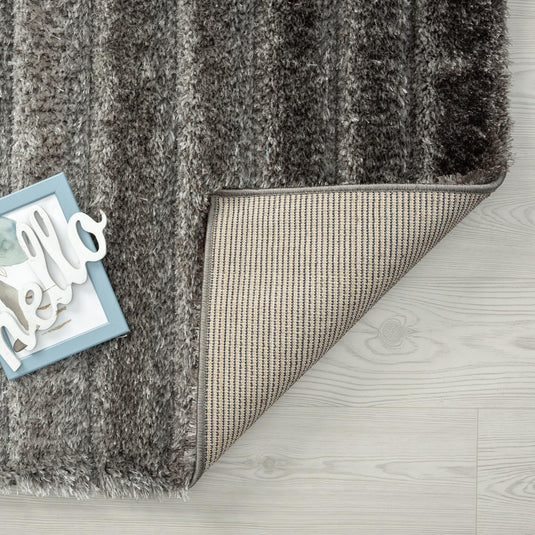 Gray-geometric-shag-rug