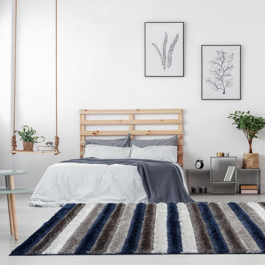 Navy-geometric-shag-rug