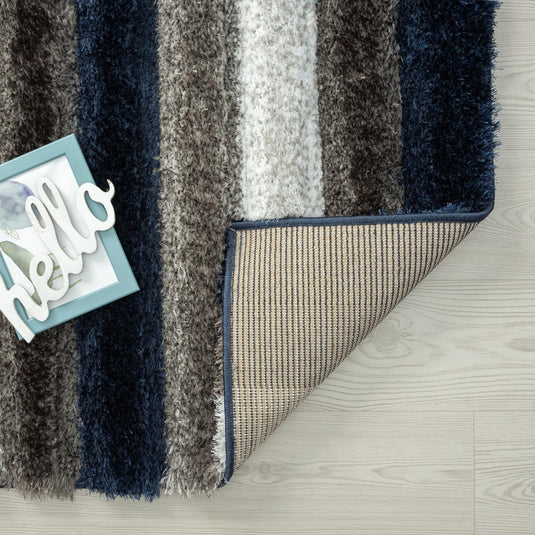 Navy-geometric-shag-rug