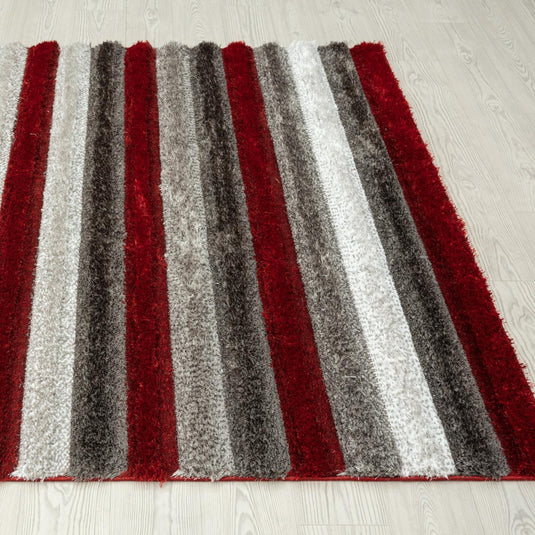 Red-geometric-shag-rug