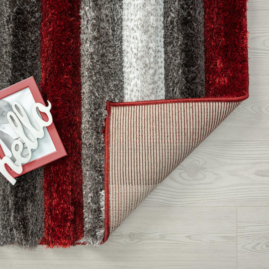 Red-geometric-shag-rug