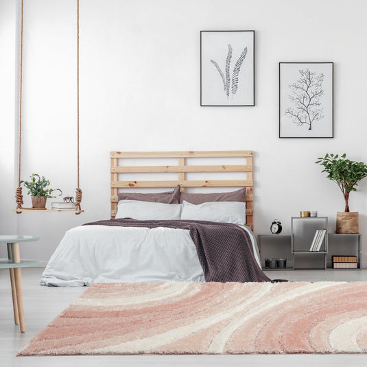 pink-geometric-shag-rug