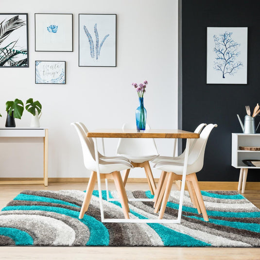 turquoise-geometric-shag-rug