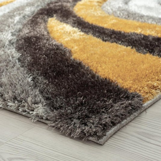 yellow-geometric-shag-rug