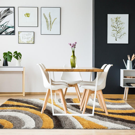 yellow-geometric-shag-rug