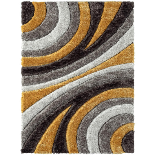 yellow-geometric-shag-rug