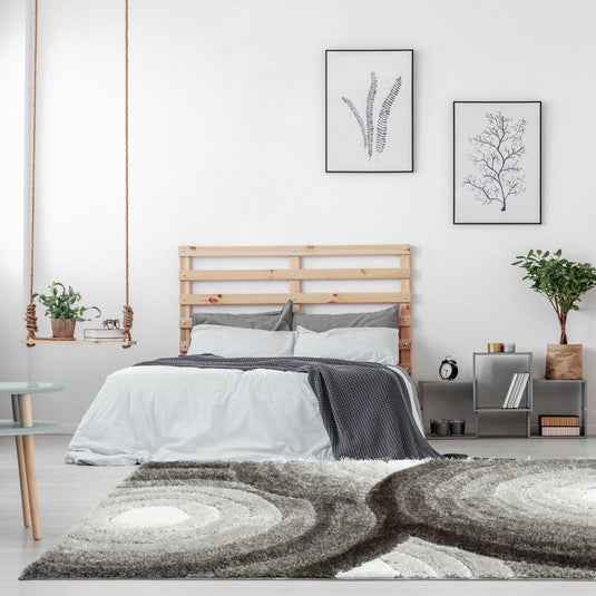 Gray-geometric-shag-rug