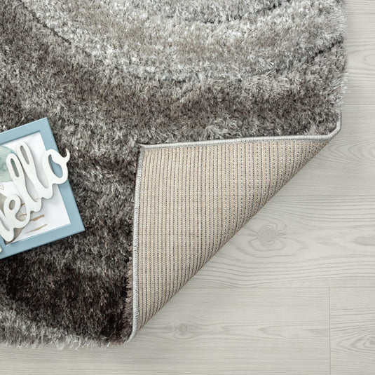 Gray-geometric-shag-rug