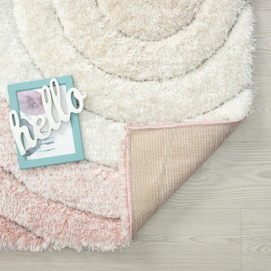Pink-geometric-shag-rug