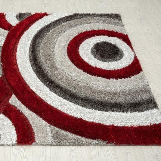 Red-geometric-shag-rug