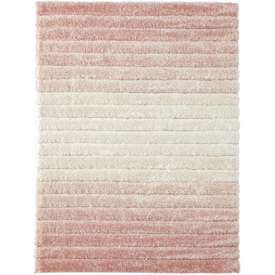 Pink-geometric-shag-rug