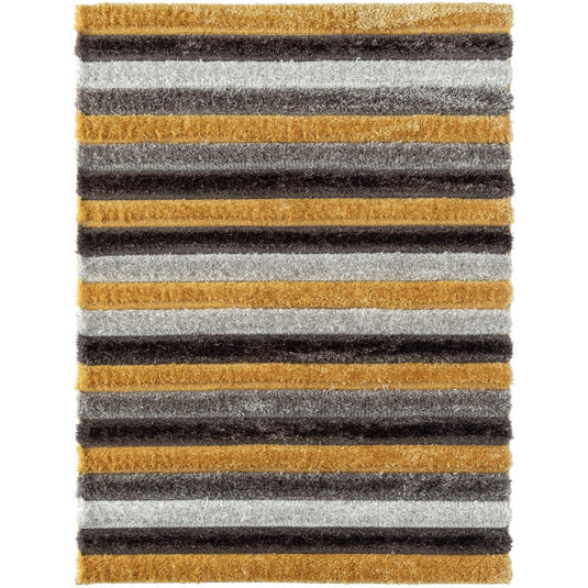 Yellow-geometric-shag-rug