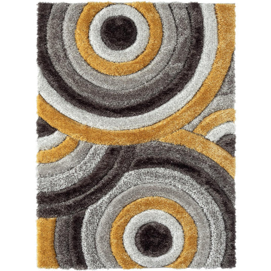Yellow-geometric-shag-rug