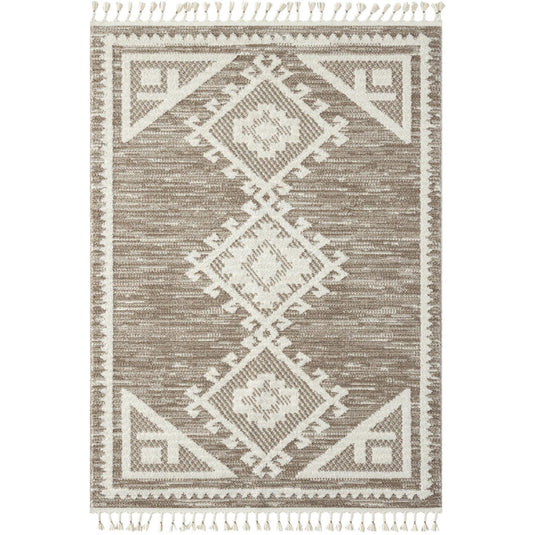 Geometric-area-rug-brown