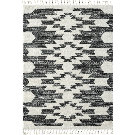 black-geometric-rug